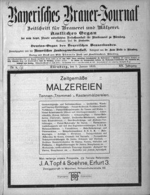 Bayerisches Brauer-Journal Montag 3. Januar 1910