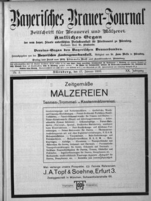 Bayerisches Brauer-Journal Montag 17. Januar 1910