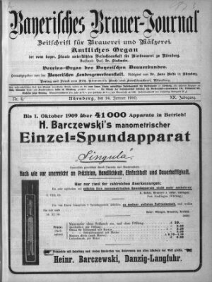 Bayerisches Brauer-Journal Montag 24. Januar 1910