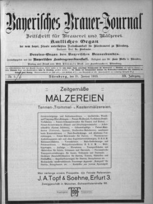 Bayerisches Brauer-Journal Montag 31. Januar 1910