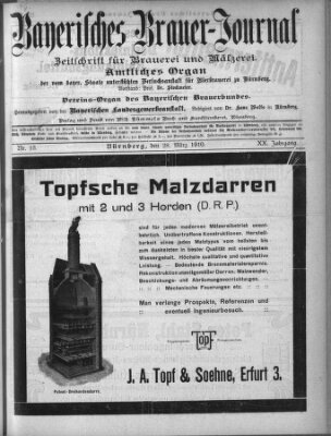 Bayerisches Brauer-Journal Montag 28. März 1910