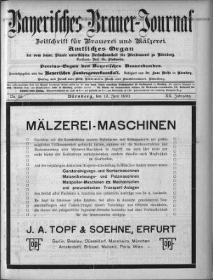 Bayerisches Brauer-Journal Montag 13. Juni 1910