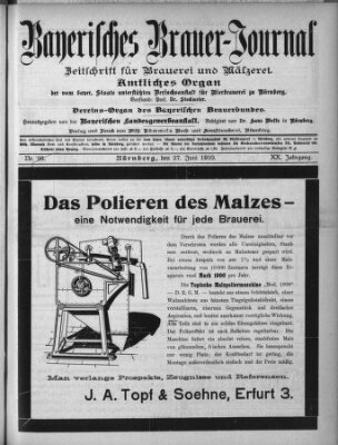 Bayerisches Brauer-Journal Montag 27. Juni 1910