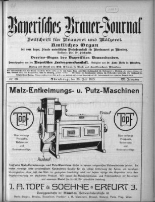 Bayerisches Brauer-Journal Montag 25. Juli 1910