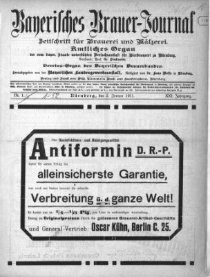 Bayerisches Brauer-Journal Montag 2. Januar 1911