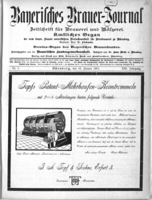 Bayerisches Brauer-Journal Montag 16. Januar 1911