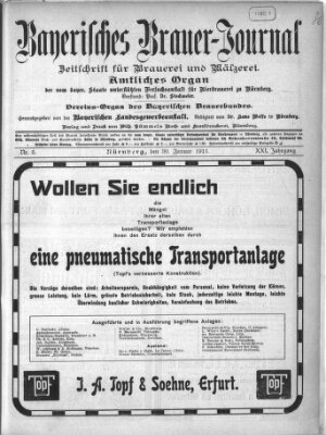 Bayerisches Brauer-Journal Montag 30. Januar 1911