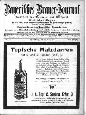 Bayerisches Brauer-Journal Montag 13. März 1911