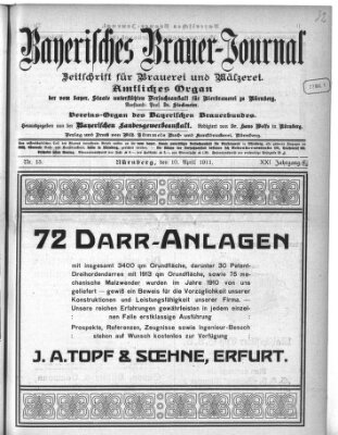 Bayerisches Brauer-Journal Montag 10. April 1911