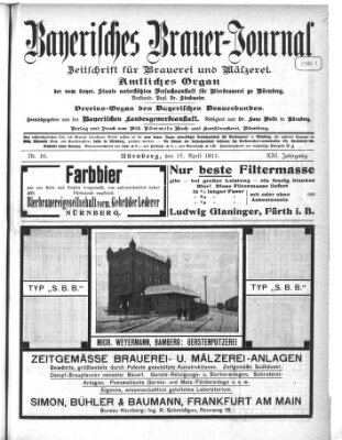 Bayerisches Brauer-Journal Montag 17. April 1911