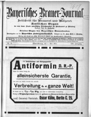 Bayerisches Brauer-Journal Montag 1. Mai 1911