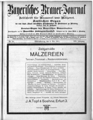 Bayerisches Brauer-Journal Montag 8. Mai 1911