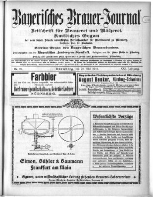 Bayerisches Brauer-Journal Montag 29. Mai 1911