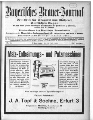 Bayerisches Brauer-Journal Montag 24. Juli 1911