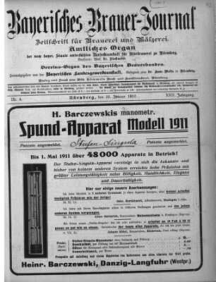 Bayerisches Brauer-Journal Montag 22. Januar 1912