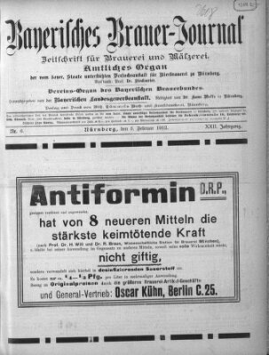 Bayerisches Brauer-Journal Montag 5. Februar 1912