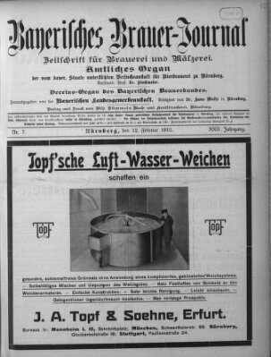 Bayerisches Brauer-Journal Montag 12. Februar 1912