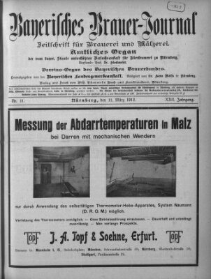 Bayerisches Brauer-Journal Montag 11. März 1912