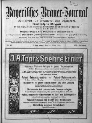 Bayerisches Brauer-Journal Montag 25. März 1912