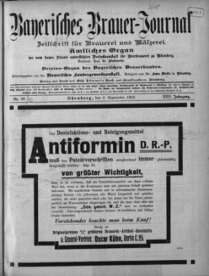 Bayerisches Brauer-Journal Montag 2. September 1912