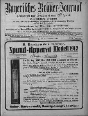 Bayerisches Brauer-Journal Montag 25. November 1912