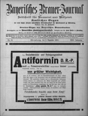 Bayerisches Brauer-Journal Montag 9. Dezember 1912