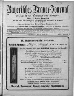 Bayerisches Brauer-Journal Dienstag 25. März 1913