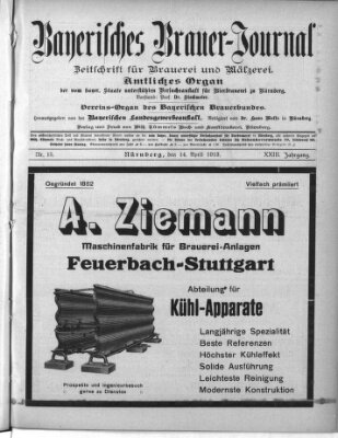 Bayerisches Brauer-Journal Montag 14. April 1913