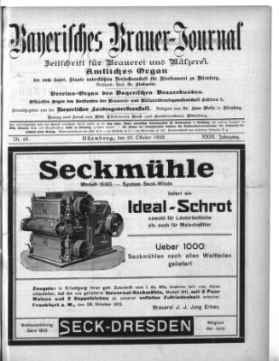 Bayerisches Brauer-Journal Montag 27. Oktober 1913