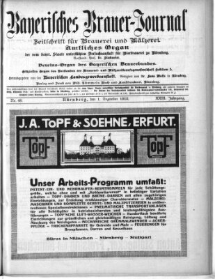 Bayerisches Brauer-Journal Montag 1. Dezember 1913