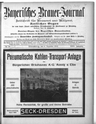 Bayerisches Brauer-Journal Montag 8. Dezember 1913