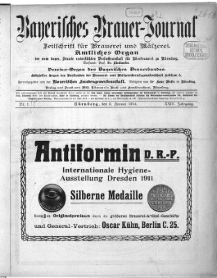 Bayerisches Brauer-Journal Montag 5. Januar 1914