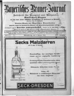 Bayerisches Brauer-Journal Montag 9. Februar 1914