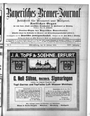 Bayerisches Brauer-Journal Montag 16. Februar 1914