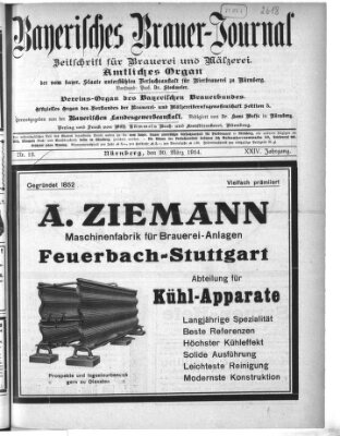 Bayerisches Brauer-Journal Montag 30. März 1914