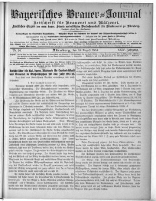 Bayerisches Brauer-Journal Montag 24. August 1914