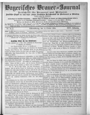 Bayerisches Brauer-Journal Montag 12. Oktober 1914