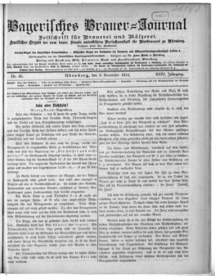 Bayerisches Brauer-Journal Montag 9. November 1914