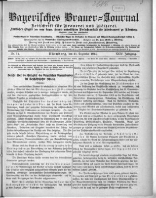 Bayerisches Brauer-Journal Montag 21. Dezember 1914