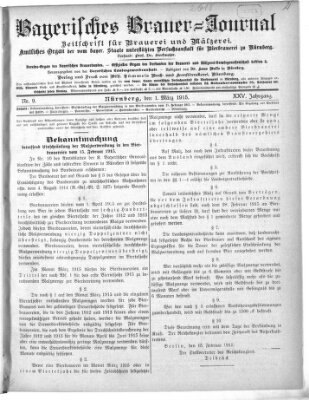 Bayerisches Brauer-Journal Montag 1. März 1915