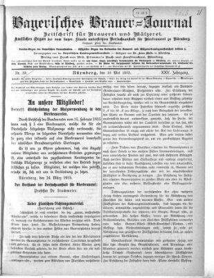 Bayerisches Brauer-Journal Montag 10. Mai 1915