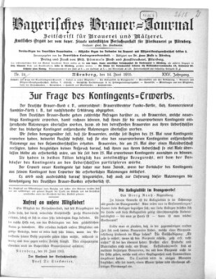 Bayerisches Brauer-Journal Montag 14. Juni 1915