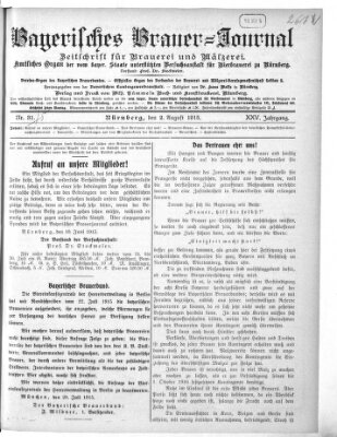 Bayerisches Brauer-Journal Montag 2. August 1915