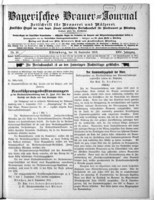 Bayerisches Brauer-Journal Montag 13. September 1915