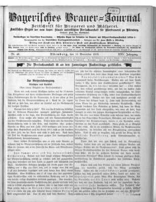 Bayerisches Brauer-Journal Montag 15. November 1915