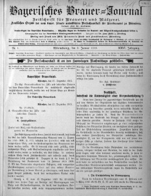 Bayerisches Brauer-Journal Montag 3. Januar 1916