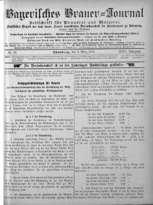 Bayerisches Brauer-Journal Montag 6. März 1916