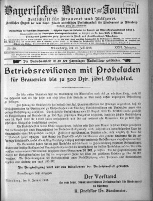 Bayerisches Brauer-Journal Montag 10. Juli 1916