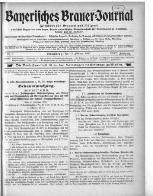 Bayerisches Brauer-Journal Montag 19. Februar 1917