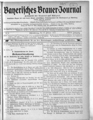 Bayerisches Brauer-Journal Montag 26. Februar 1917